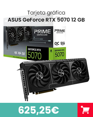 Tarjeta Gráfica ASUS PRIME GeForce RTX 5070 12GB GDDR7 Reflex 2 RTX AI DLSS4 - Tarjeta gráfica