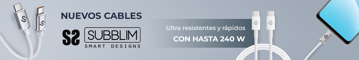 Han llegado los nuevos cables de Subblim Tipo C perfectos para tu móvil con hasta 240W