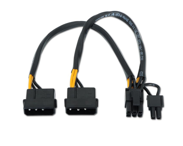 Nanocable Cable de Alimentacion 2xMolex a PCIe Tarjeta Gráfica 20cm Negro