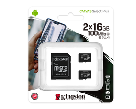 Kingston MicroSD 16GB Canvas Select Plus Pack de 2 unidades
