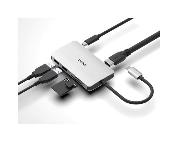D-Link DUB-M610 Hub Adaptador USB-C 6 EN 1 Lector Tarjetas/HDMI 4K/USB-C/USB 3.0