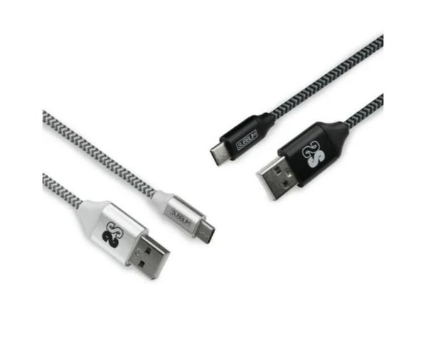 Subblim Pack de 2 Cables USB-C a  USB 2.0 1metro Negro/Plata