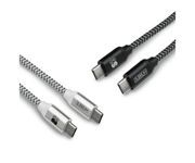 Subblim Pack de 2 Cables USB-C a USB-C Macho/Macho 1m Negro/Plata