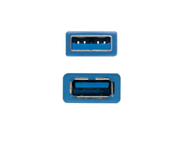 Nanocable Cable Alargador USB 3.0 Tipo A/M-A/H Azul 2Metros