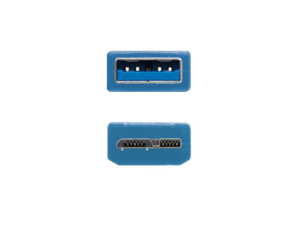 Nanocable Cable USB 3.0 Tipo A a Micro USB Tipo B Macho/Macho 1m Azul