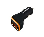 Canyon CNE-CCA08BO Cargador USB Coche 2xUSB-A + 1xTipo-C 2.4A Negro y Naranja