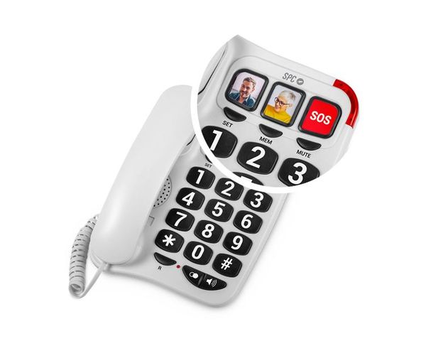 SPC Comfort Numbers 2 Teléfono Sobremesa para Mayores Blanco