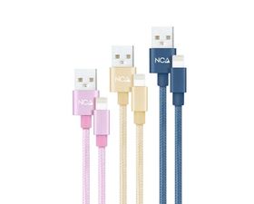 Nanocable Pack de 3 Cables Lightning a USB 2.0 1m Rosa/Dorado/Azul
