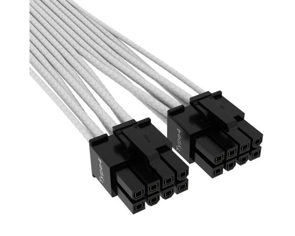 Corsair Cable Premium con Fundas PCIe Gen 5 12VHPWR 600 W y 12+4 Patillas con Funda Blanco