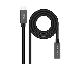 Nanocable Cable USB-C Macho a USB-C Hembra 3A 4K 2m Negro