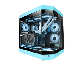 Mars Gaming MC3T Semitorre con Triple Cristal Templado Azul