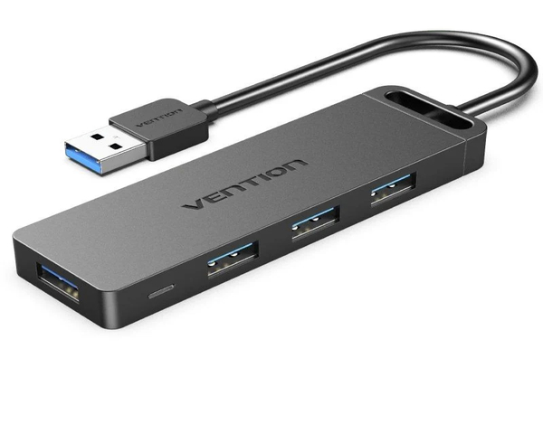 Vention CHLBB Hub 4 Puertos USB 3.0 4xUSB 1xMicroUSB Gris