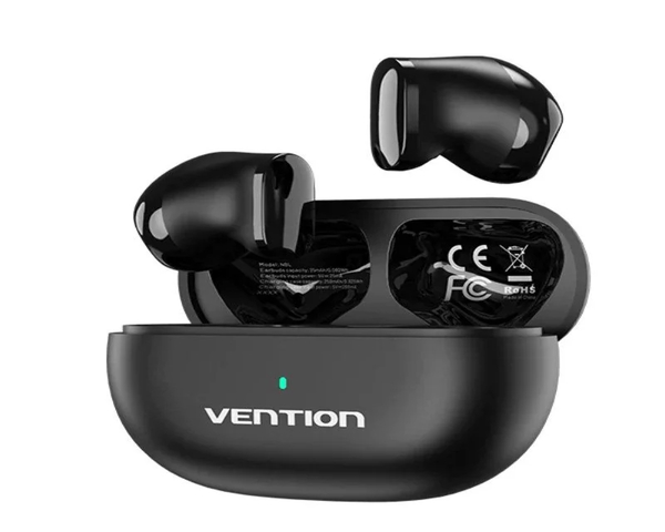 Vention Tiny T12 NBLB0 Auriculares Bluetooth con Estuche de Carga y Autonomía de 6h Negros