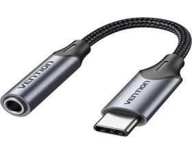 Vention BGMHA Adaptador Audio Jack 3.5 Hembra USB-C 10cm Gris