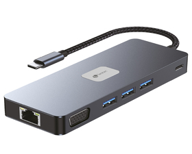 Leotec LEDS03 Docking Station 11 en1 Plus USB-C PD 100W / HDMI 4K / VGA / DP / USB 3.2 / RJ 45 / MSD
