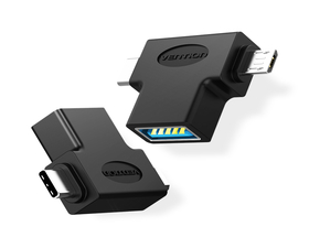 Vention CDIB0 Adaptador 3.0 USB-C Macho Adaptador Tipo-C/ MicroUSB Negro