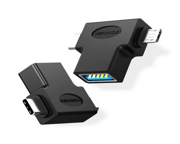 Vention CDIB0 Adaptador 3.0 USB-C Macho Adaptador Tipo-C/ MicroUSB Negro