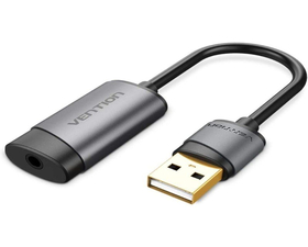 Vention CDJHB Tarjeta de sonido USB-A Macho a Jack 3.5 Hembra Negro