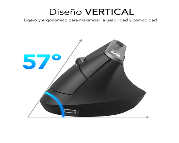 Subblim Nature Vertical Ergo Dual Inalámbrico Negro