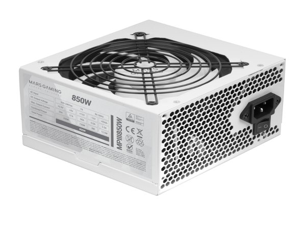 Mars Gaming MPIII850W Fuente de Alimentación ATX 850W 85% EF Blanco