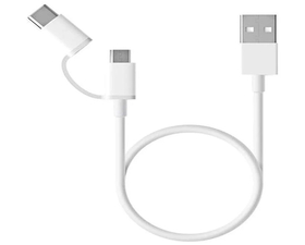 Xiaomi Cable USB a Micro USB con Adaptador USB-C 30cm Blanco
