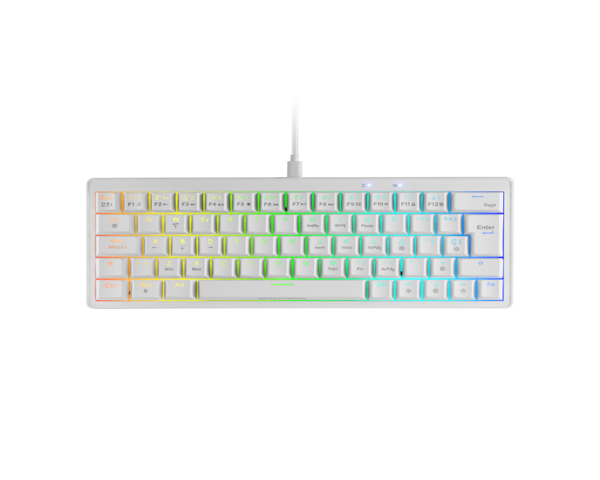 Mars Gaming MKMINIPRO Teclado Mecánico RGB 60% Switch Marrón Blanco