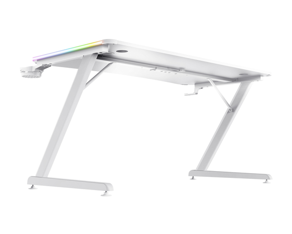 Trust GXT 709W LUMINUS Mesa Gaming 120x60cm RGB Blanca