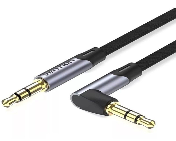 Vention Cable Audio Estéreo Acodado Jack 3.5 Macho a Jack 3.5 Macho 2M Gris
