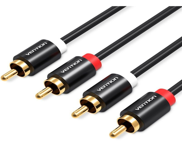 Vention Cable Audio Estéreo 2x RCA Macho a 2x RCA Macho 3M Negro