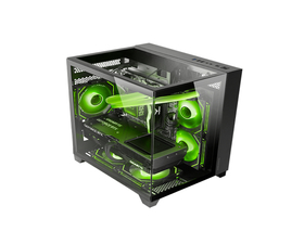 Mars Gaming MC-3CM Caja MicroATX Vista 3D Triple Cristal Templado Doble Cámara Lateral Negro