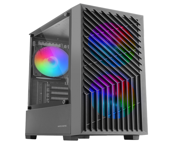 Mars Gaming MC-Vortex Caja Gaming Micro ATX Cristal Templado 3x Ventiladores FRGB 12cm Negro