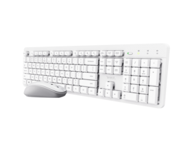 Trust Kit Teclado + Ratón Inalámbrico Silencioso Ody II Blanco