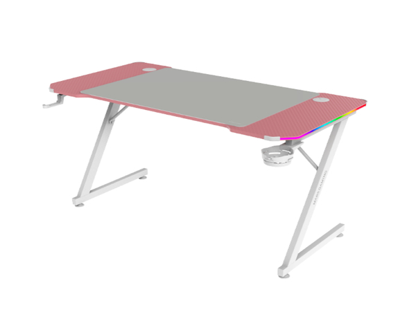 Mars Gaming MGD-X120 Mesa Gaming RGB Alfombrilla XXL Soporte Auriculares y Bebida 120x60cm Rosa