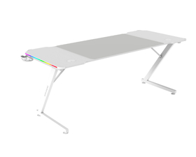 Mars Gaming MGD-X140 Mesa Gaming RGB Alfombrilla XXL Soporte Auriculares y Bebida 140x60cm Blanco
