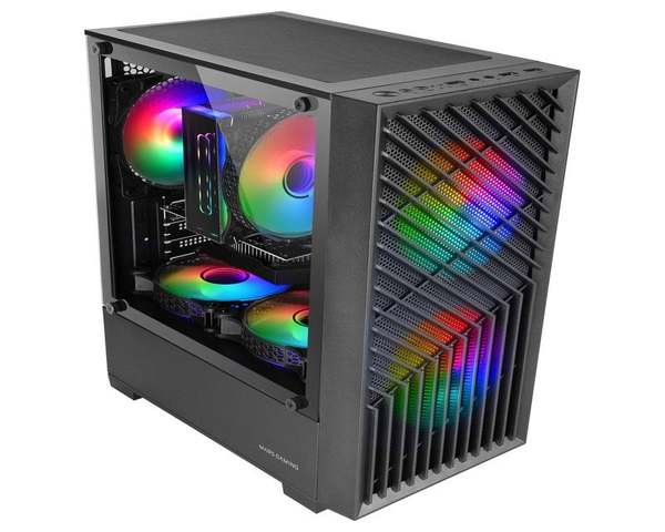 Mars Gaming MC-Vortex Caja Gaming Micro ATX Cristal Templado 3x Ventiladores FRGB 12cm Negro