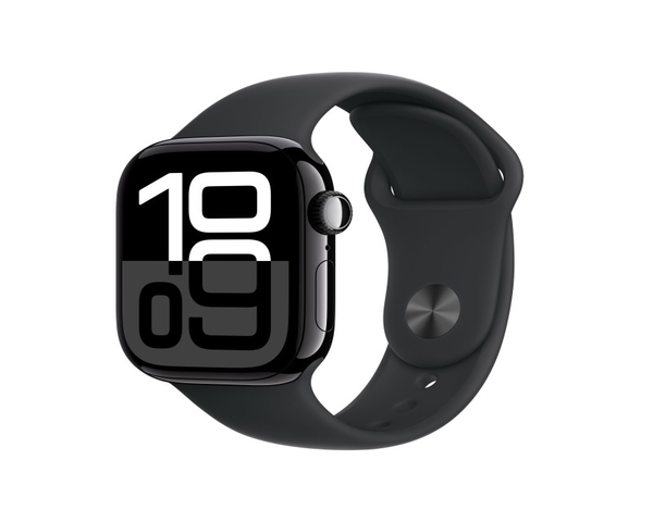 Apple Watch Series 10 GPS + Cellular 42mm Caja Aluminio Negro Azabache con Correa Deportiva Negra M/L 