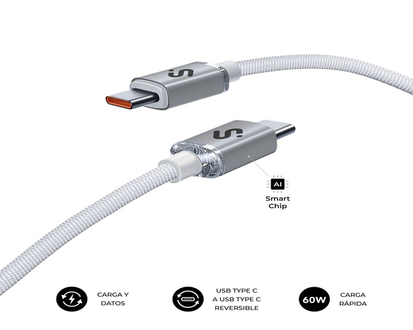 Subblim Cable Optimus 60W CC 2M Blanco