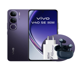 Vivo V40 SE 5G 6,67'' 256GB Negro + Auriculares Noise Cancelling Vivo TWS 3e con estuche de carga + Cargador Vivo 80W FlashCharge