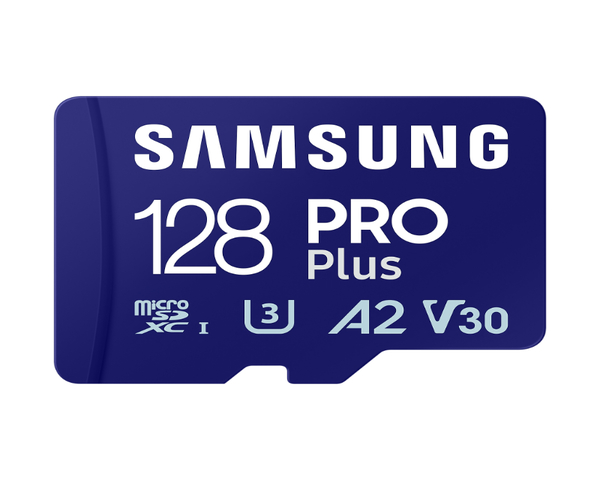 Samsung PRO Plus MicroSDXC 128GB UHS-I U3 A2 V30 Clase 10 con Adaptador SD