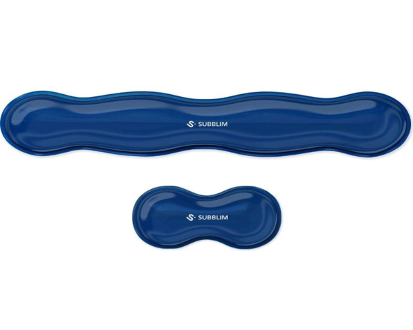 Subblim Pack Ergo Crystal Flex Alfombrilla Ratón y Reposamuñecas Teclado Azul Oscuro