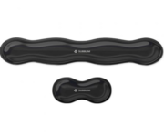 Subblim Kit Ergo Cristal Flex Alfombrilla Teclado + Apoyo Muñeca Ratón Negro